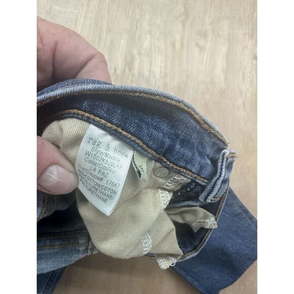 rag & bone Skinny Distressed Midland Raw Hem Jeans Size 26 medium wash - Picture 3 of 5